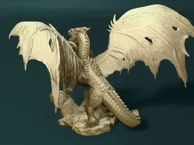 5 headed dragon 3D print model