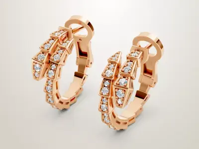 SERPENTI VIPER EARRINGS bulgari 3D print model