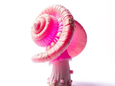 Vibrant Pink Mushroom model pack Low-poly 3D model