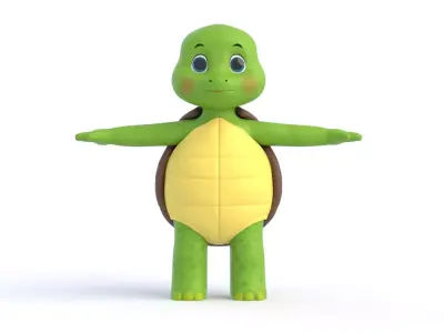 Cartoon Tortoise Low-poly 3D model