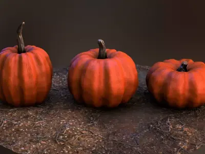 Lowpoly Pumpkins  Low-poly 3D model