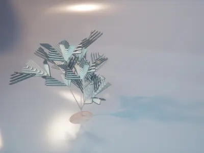 Conceptual shrub S1Cv4 Low-poly 3D model