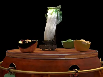 Chinese jadelite cabbage sculpture  3D model