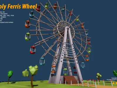 Ferris Wheel Low-poly 3D model