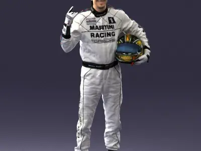 Male race car driver 0268 3D model