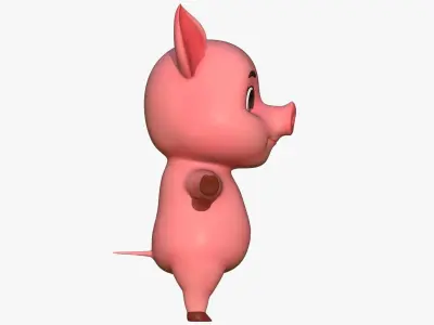Cartoon Pig Low-poly 3D model