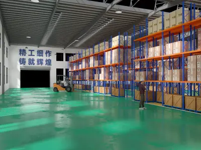 factory Low-poly 3D model