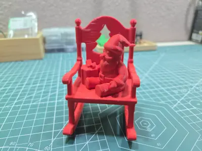 Santa Claus on Rocking Chair 3D print model