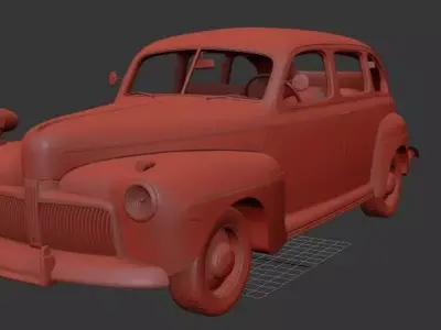 F V8 Super Deluxe 21A Tudor Sedan Army Staff Car 1942 3D print model