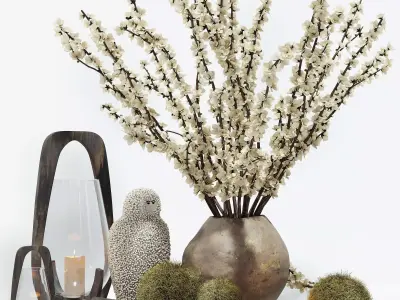 Decorative set with a ceramic beast 3D model