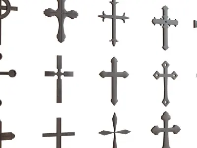 Cross Christianity Symbols Old Wood Low-poly 3D model