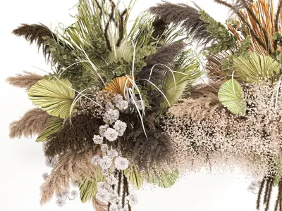 Hanging decor of their dried pampas grass 232 3D model