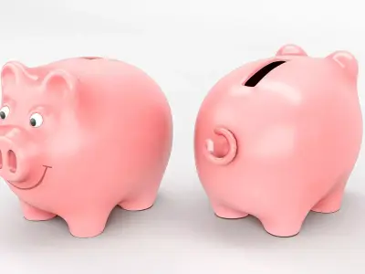 Piggy bank Low-poly 3D model