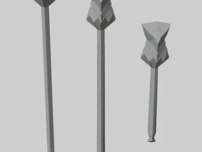 Futuristic Cubic Hammers Low-poly 3D model