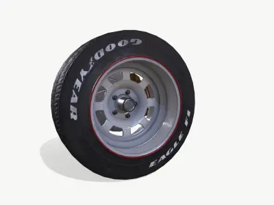 Rally wheel Good Year Low-poly 3D model from CGTrader