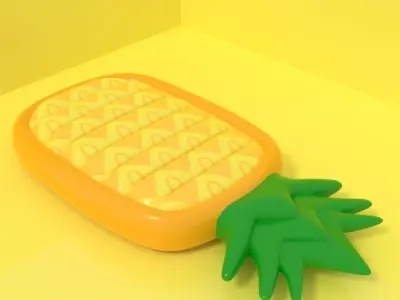 Inflatable Pineapple Float 3D model 3D model