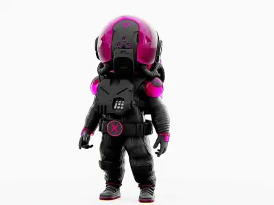 TOON ASTRONAUT F-B  Rigged for Unreal Engine - Unity - MIXAMO  3D model