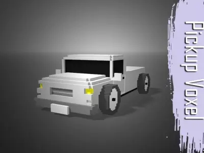 Pickup Voxel Low-poly 3D model