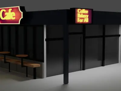 Coffee Shop Exterior Free 3D model