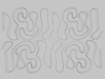 Organic Wave Ceiling Panel Decorative 3D Model Fancy 3D model