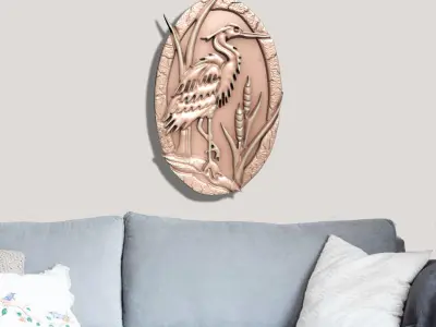 EGRET BIRD PENDANT FOR DECORATION M02 3D print model