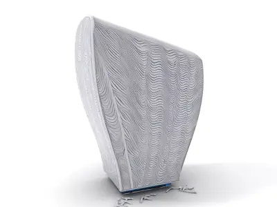 Wave Facade Modern Architectural model pack Low-poly 3D model