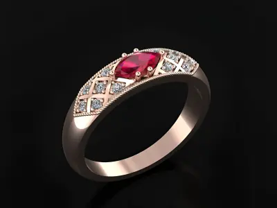 Marquise Ring  3D print model