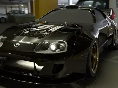 Toyota Supra MK4 Widebody ROCKET BUNNY EDITION Low-poly 3D model