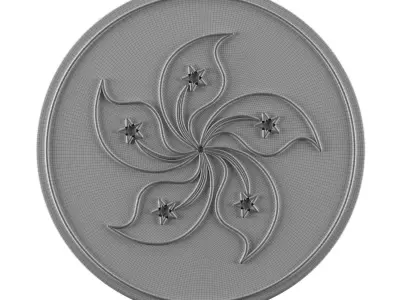 Flag of Hong Kong Neon Sign 3D model