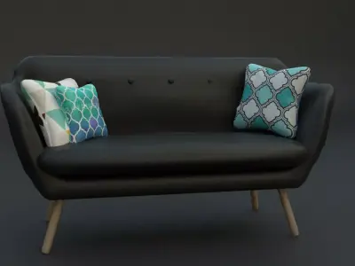 couch sofa with pillows Free 3D model purchase