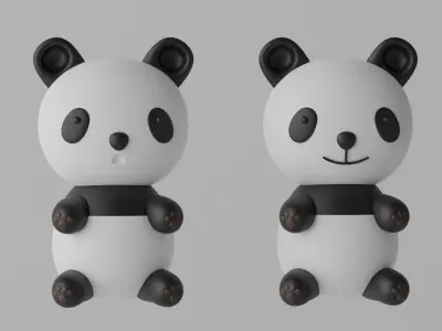 Cartoon Cute Panda Bear 3D model