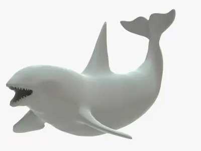 Killer Whale Rigged Basemesh Low-poly 3D model