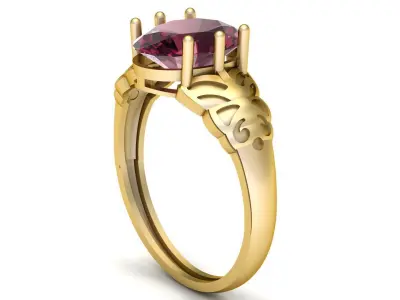 LUXURY ENGAGEMENT RING 3D PRINTABLE MODEL 3D print model