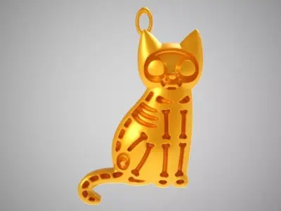 Crazy Cat Necklace 3D print model