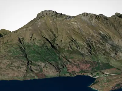 Mount Walter Peak Queenstown New Zealand 3D model
