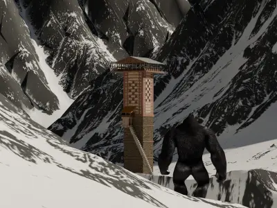 Temples In  Mountains - Chehni Koti 3D model
