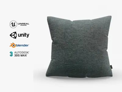 Cushion Dark Grey Denim Low-poly 3D model
