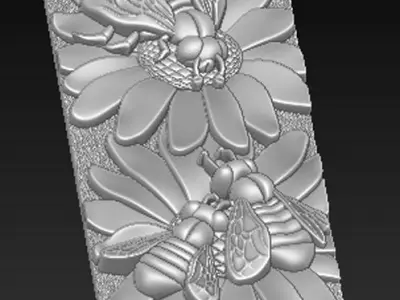 Decorative Panel 5    Bees 3D model 3D print model