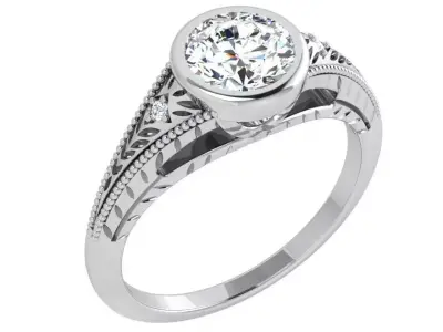 Round Bezel Engraving Ring 4310 3D print model