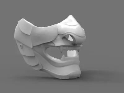 Samurai oni demon mask v3 3D print model 3D print model