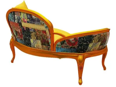 Classical sofa 2 seater Low-poly 3D model