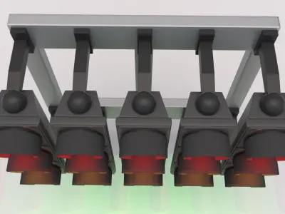 Race Start Lights 3D model