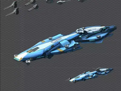 Battleship - medium ship 03 3D model