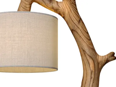 Rustic Wooden table lamp shape tree Sculptural Eco Scandinavian 3D model