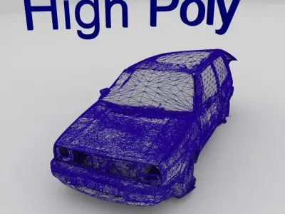 Golf Mk II Spring Edition Low-poly 3D model