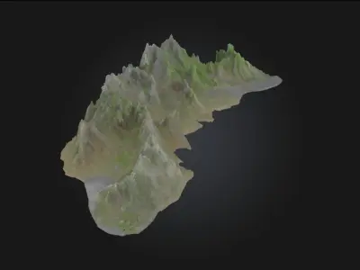 Mountain Terrain Model Realistic Landscape Free 3D model