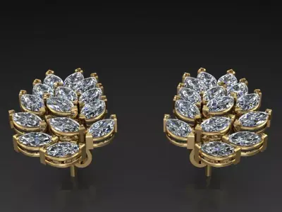 Christmas tree earrings with a luxurious and attractive design 3D print model