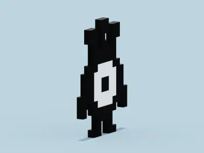 Pixel Patapon Low-poly 3D model