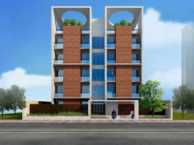 Apartment Model residential building Low-poly 3D model