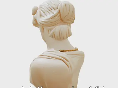 Elegant Roman Figure with Intricate Jewelry and Hairstyle Low-poly 3D model